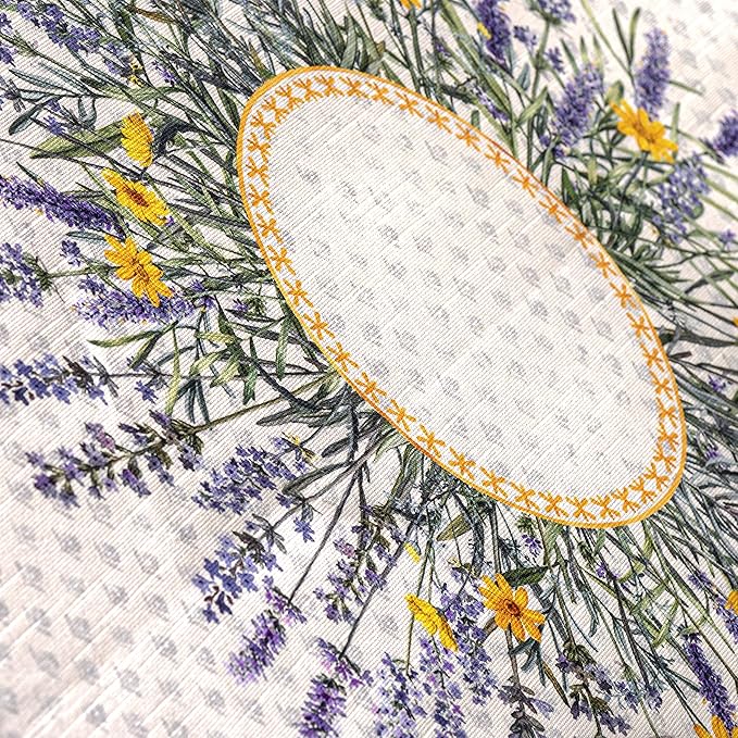 Maison d' Hermine Table Cloth Rectangle Table 100% Cotton 60 x 120 Inches Tablecloth Reusable Decorative for Dining Room Farmhouse Home Valentines Day Decorations Spring Summer - Fanny Lavender