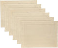 Solino Home Linen Cloth Placemats Set of 6-100% Pure Linen Hemstitch Beige Placemats 14 x 19 Inch - Classic Hemstitch Table Place Mats for Spring, Easter