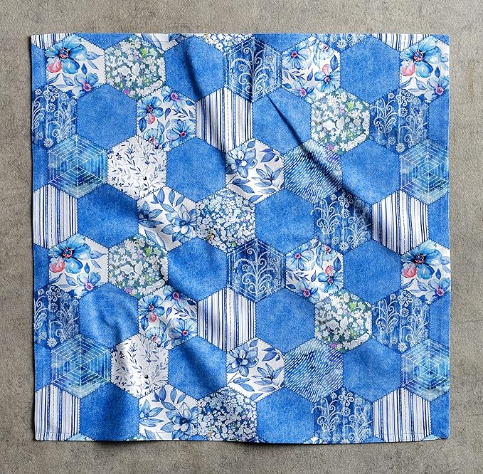 Maison d' Hermine Cloth Napkins Set of 4 100% Cotton Everyday Reusable Square Napkins Cloth Washable Dinner Party Wedding Restaurant Valentines Day Decorations Spring/Summer (Summer Blues, 20" x 20")