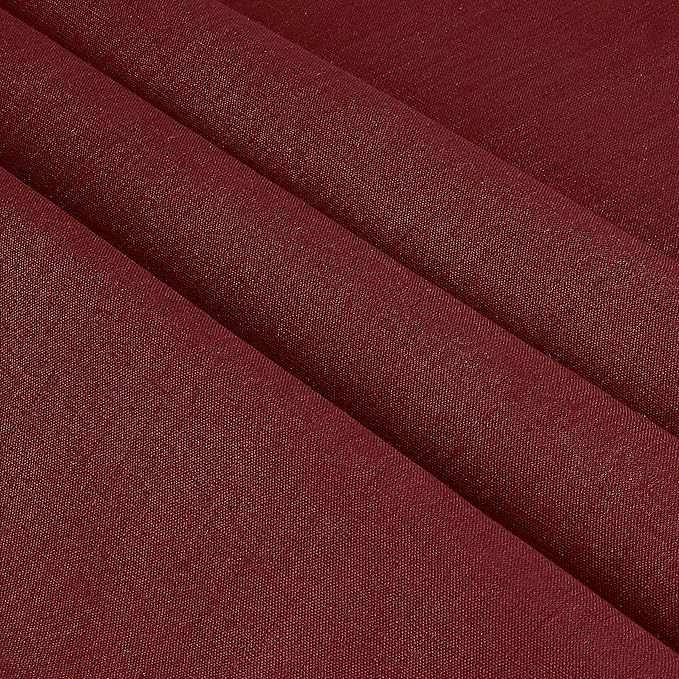 D'Moksha Homes Linen Tablecloth for Rectangle Tables 60 x 132 Inch - 100% Pure Linen Dark Red Table Cloth - Machine Washable Cloth Tablecloth for Valentines, Spring