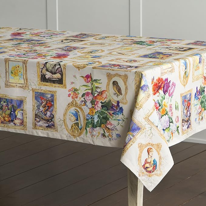 Maison d' Hermine Table Cloth Rectangle Table 100% Cotton 60 x 120 Inches Tablecloth Reusable Decorative for Dining Room Farmhouse Home Valentines Day Decorations Spring Summer - Masterpiece