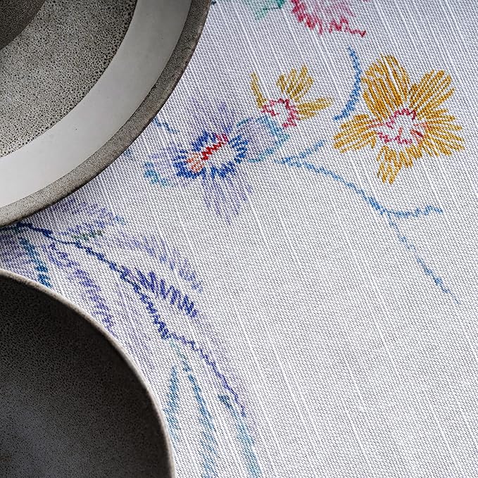 Maison d' Hermine Table Cloth Square Table 100% Cotton 54 x 54 Inches Tablecloth Reusable Decorative for Dining Room Farmhouse Home Valentines Day Decorations Spring Summer - Paradise Island