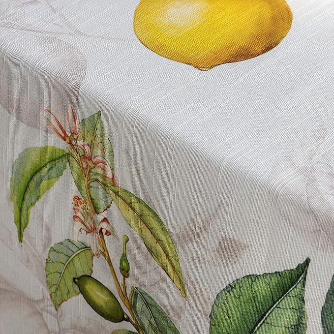 Maison d' Hermine Table Cloth Rectangle Table 100% Cotton 70 x 108 Inches Tablecloth Reusable Decorative for Dining Room Farmhouse Home Valentines Day Decorations Spring Summer - Limoncello